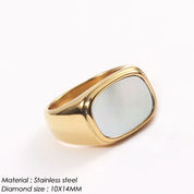 Lustra Aura Signet 14K Gold Plated Dual Tone Elegance Ring