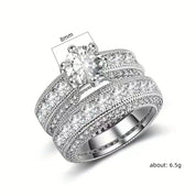 Luxe Duo Eternity 925 Silver Plated Rings