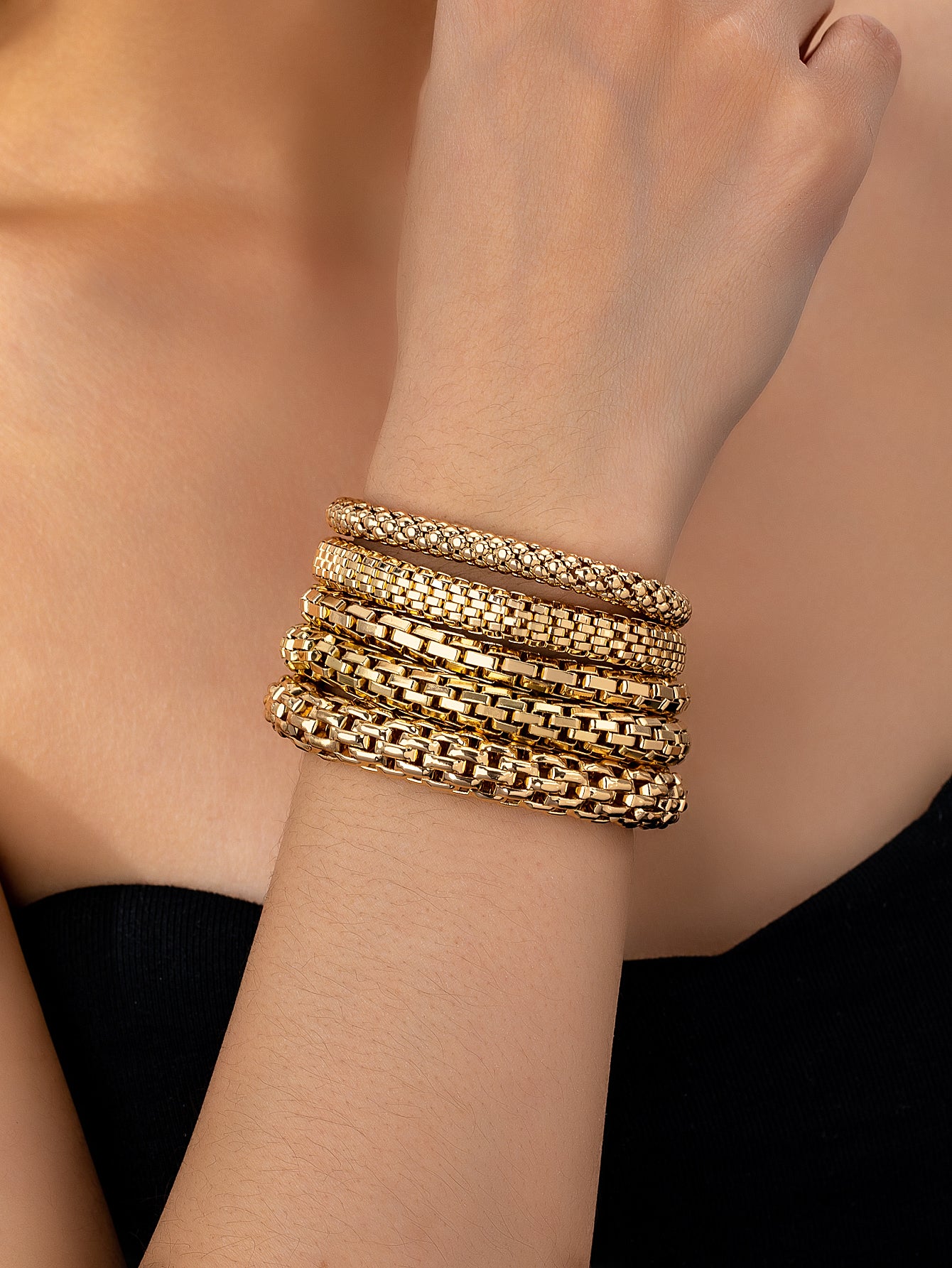 Luxe Weave Gold Cuff Set