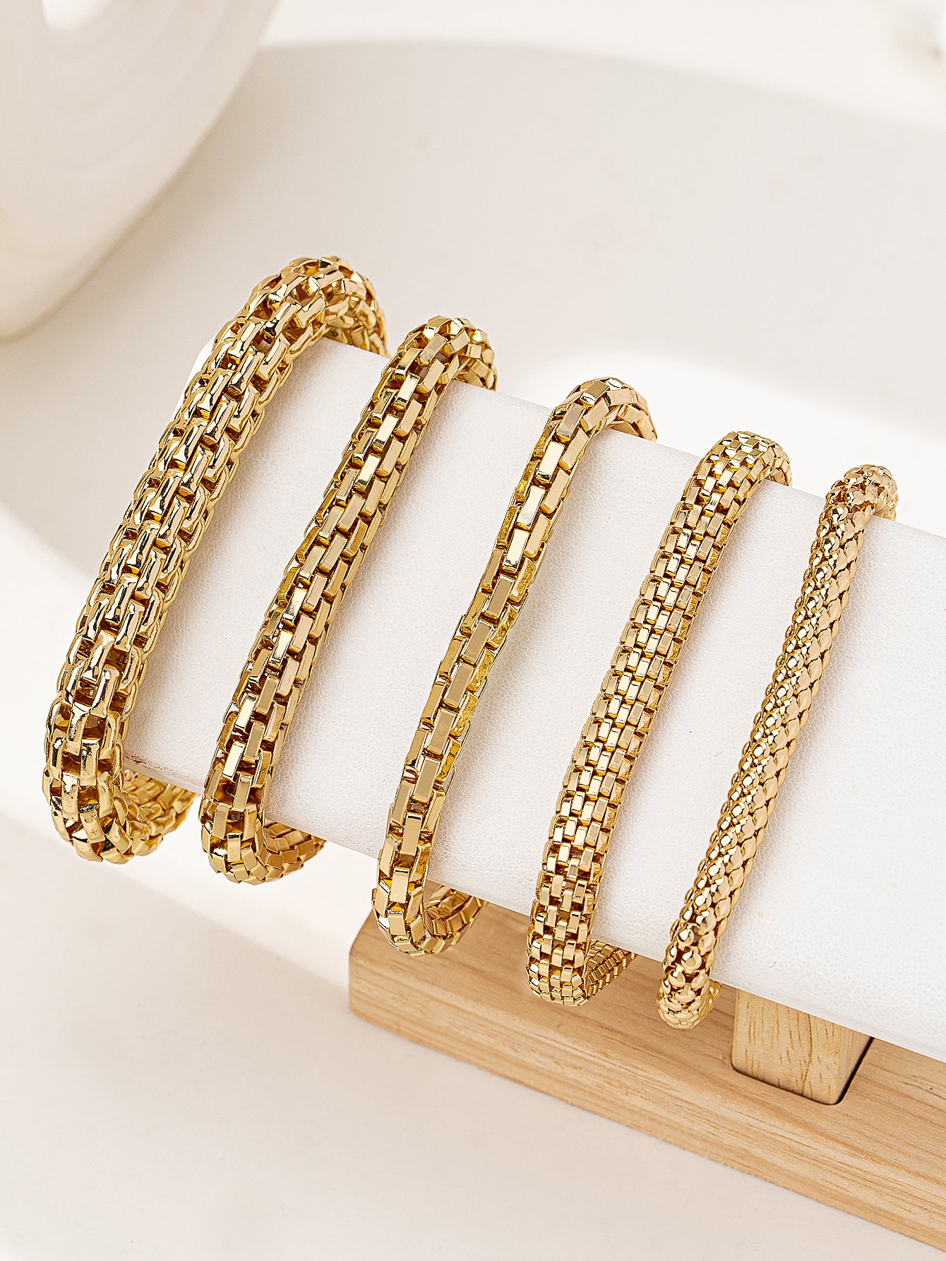 Luxe Weave Gold Cuff Set