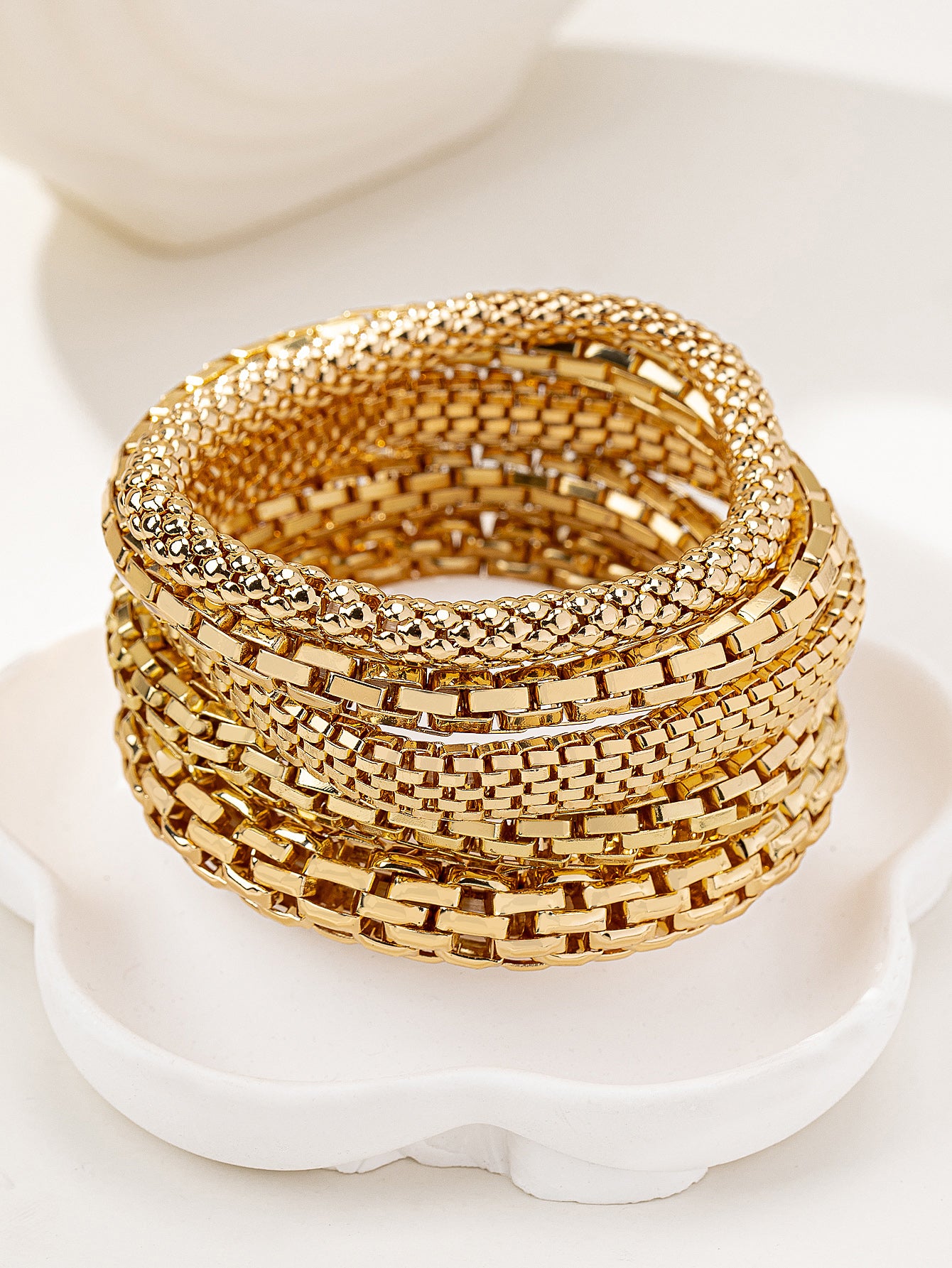 Luxe Weave Gold Cuff Set