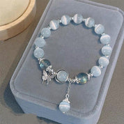 Lunar Frost Butterfly Beaded Bracelet