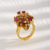 Ruby Solstice Adjustable 18K Gold Plated Statement Ring