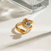 Celestia Orbit Adjustable 18K Gold Plated Statement Ring