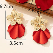 Scarlet Bloom Statement Earrings