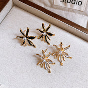White Bloom Pearl Studs