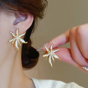 White Bloom Pearl Studs