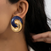 Midnight Swirl Stud Earrings