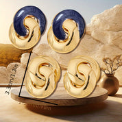 Midnight Swirl Stud Earrings