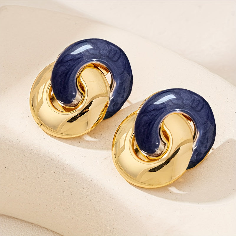 Midnight Swirl Stud Earrings