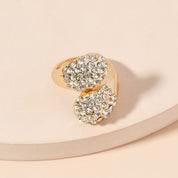 Twin Spark Aura– 18K Gold plated Crystal Adjustable Statement Ring