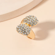 Twin Spark Aura– 18K Gold plated Crystal Adjustable Statement Ring