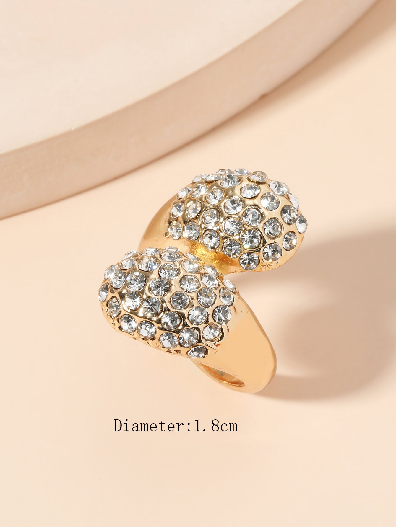 Twin Spark Aura– 18K Gold plated Crystal Adjustable Statement Ring