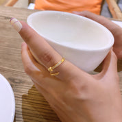 Eternal Luxe Adjustable 18K Gold Plated /925 Silver Plated Band Ring