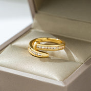 Eternal Luxe Adjustable 18K Gold Plated /925 Silver Plated Band Ring