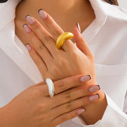 Enamel Aura Signet 925 Silver / 18K Gold Plated Adjustable Ring