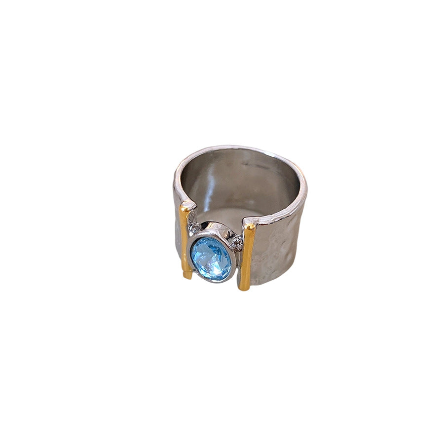 Azure Luxe Hammered Band Ring