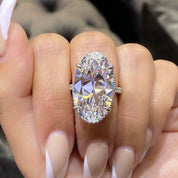 Oval Elegance Statement 925 Silver Plated Ring