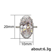 Oval Elegance Statement 925 Silver Plated Ring