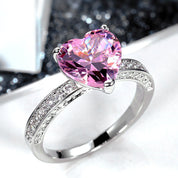 Amora Spark Heart-Cut Solitaire 925 Silver Plated Ring