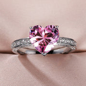 Amora Spark Heart-Cut Solitaire 925 Silver Plated Ring