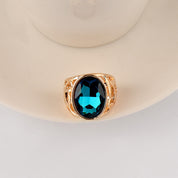 Blue Dynasty – Gold Cutwork 18K Gold Plated Statement Ring