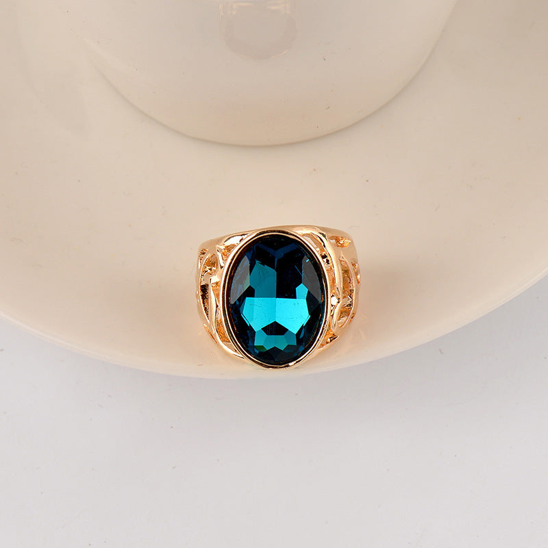 Blue Dynasty – Gold Cutwork 18K Gold Plated Statement Ring