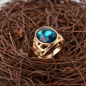 Blue Dynasty – Gold Cutwork 18K Gold Plated Statement Ring
