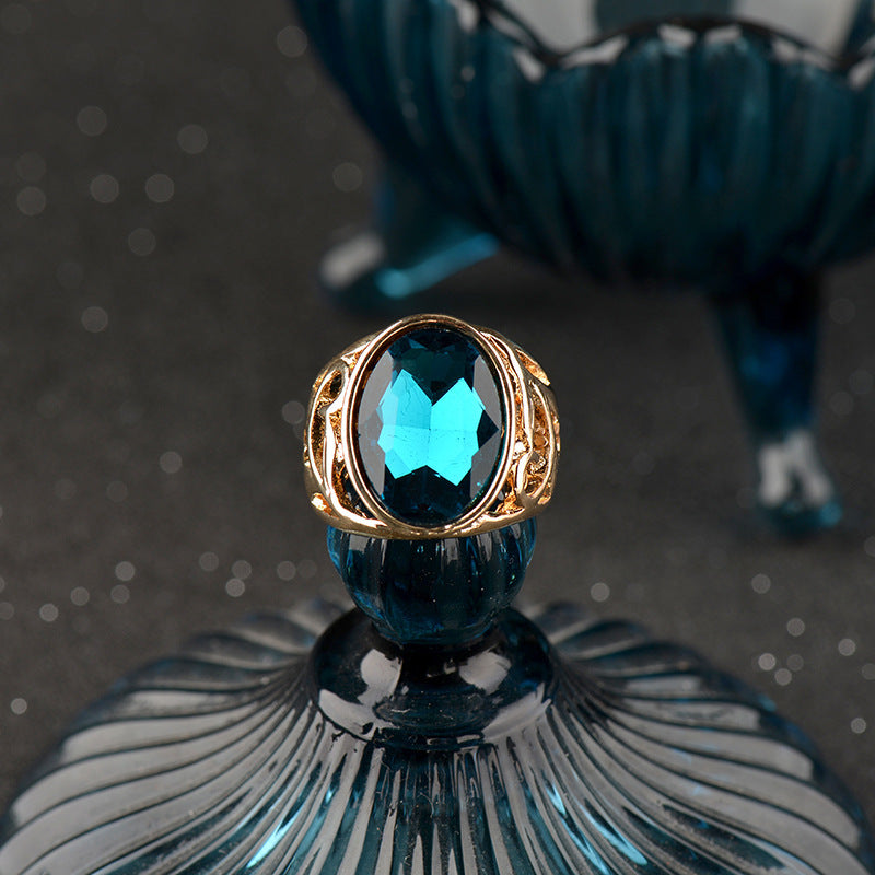 Blue Dynasty – Gold Cutwork 18K Gold Plated Statement Ring