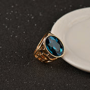 Blue Dynasty – Gold Cutwork 18K Gold Plated Statement Ring