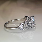 Bloomed Grace – Leaf Solitaire 925 Silver Plated Ring