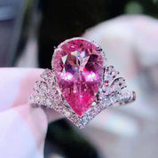 Rosé Elan Teardrop 925 silver plated Adjustable Ring
