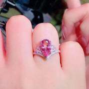 Rosé Elan Teardrop 925 silver plated Adjustable Ring