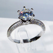 Grand Halo Solitaire Ring
