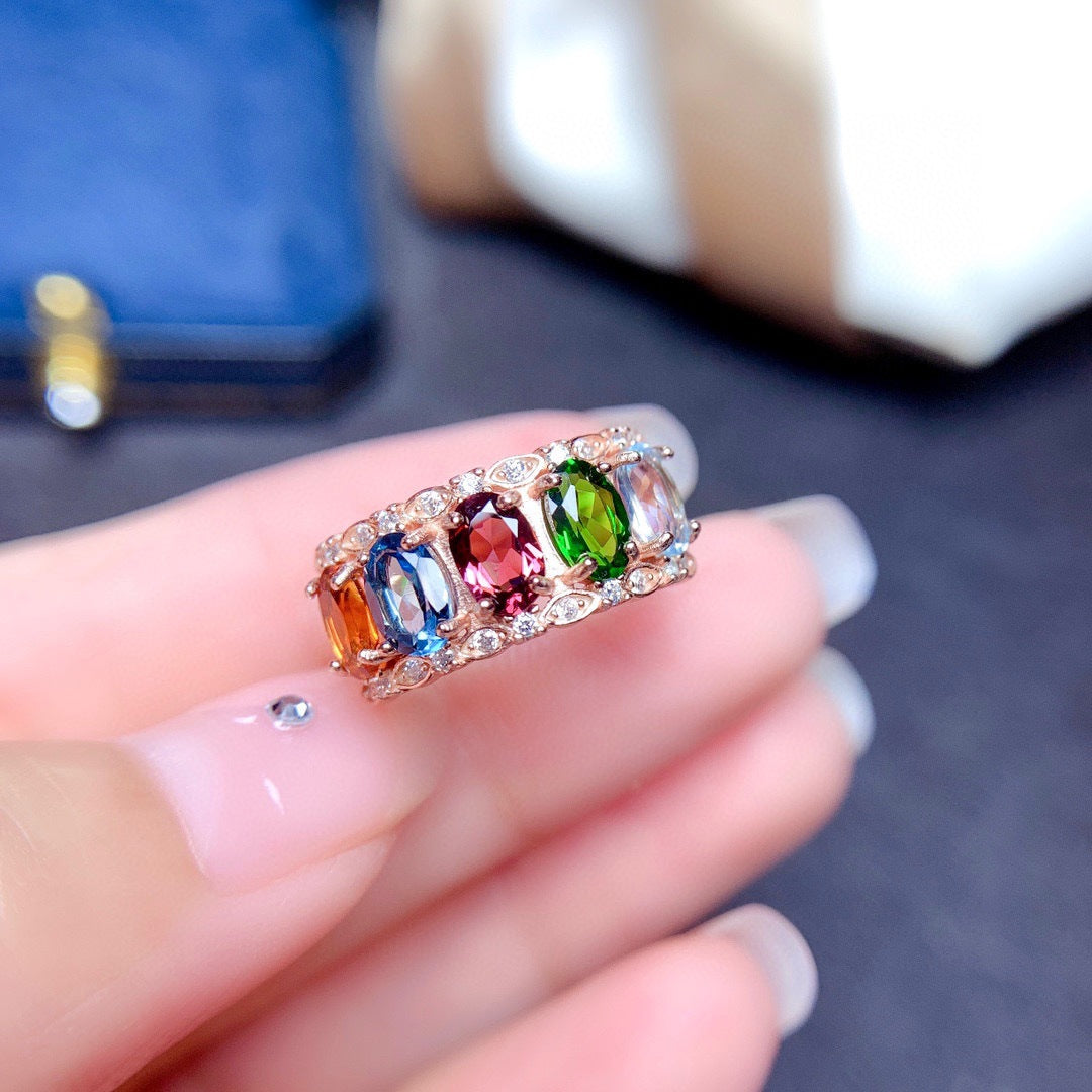 Radiant Symphony Gemstone Band