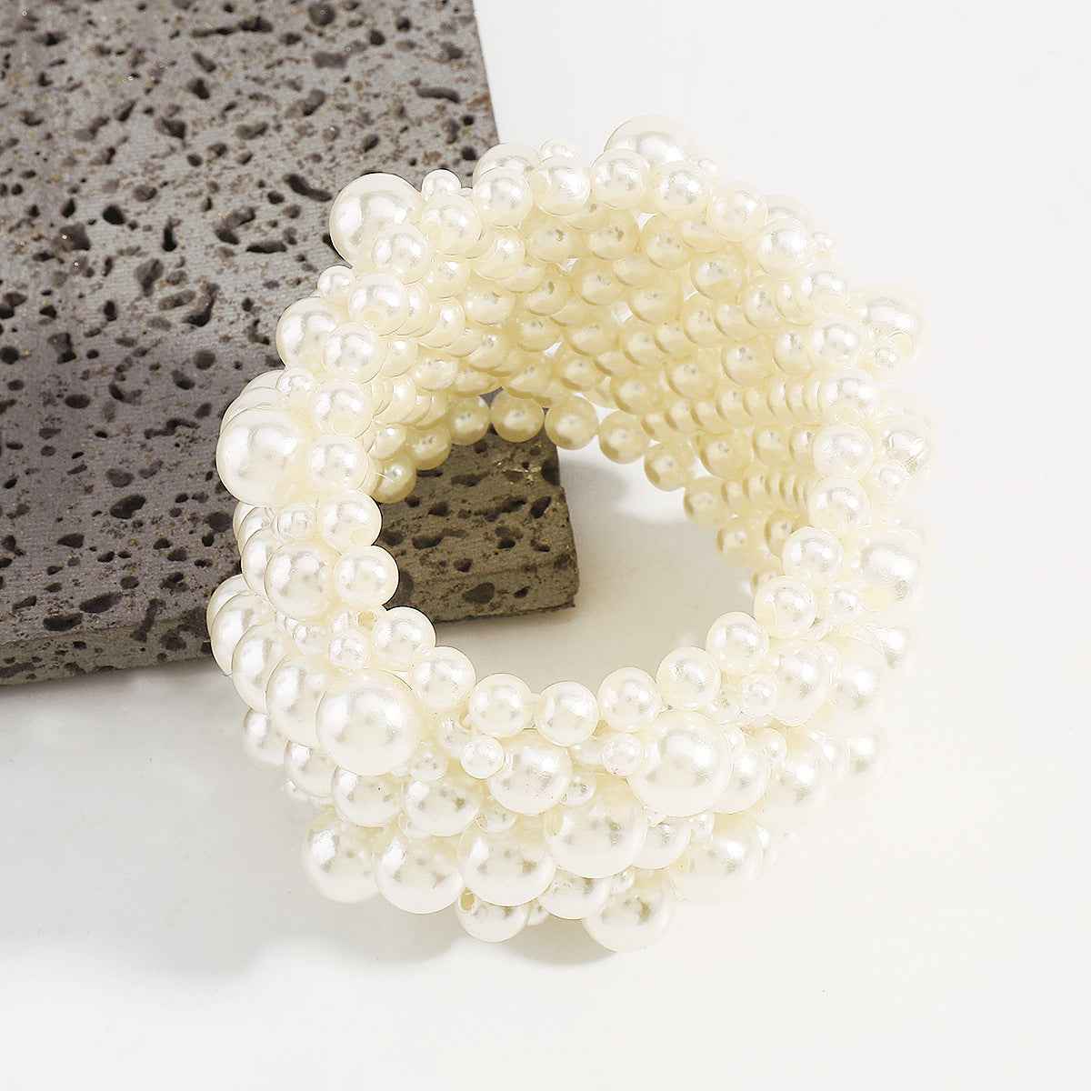 Veloura Bloom | Pearl Statement Cuff Bracelet | Gold Plated Multi-Pearl Cluster Design | Elegant Occasion Luxe Bracelet