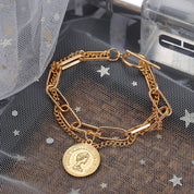 Regal Coin-Link Charm Bracelet