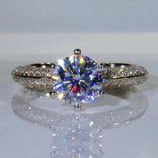 Grand Halo Solitaire Ring