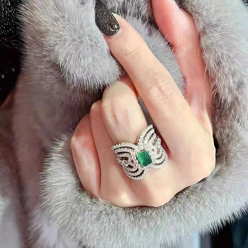 Emerald Wings 925 Sliver Plated Radiance Ring