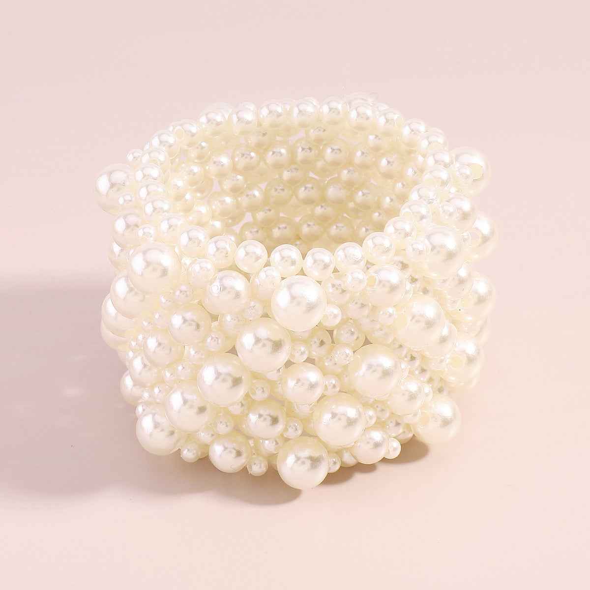 Veloura Bloom | Pearl Statement Cuff Bracelet | Gold Plated Multi-Pearl Cluster Design | Elegant Occasion Luxe Bracelet