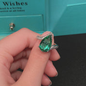 Aqua Dusk Teardrop Ring