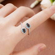Aqua Serene Duo Adjustable Ring