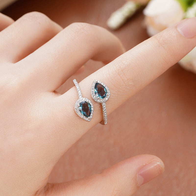 Aqua Serene Duo Adjustable Ring