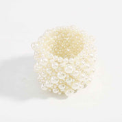 Veloura Bloom | Pearl Statement Cuff Bracelet | Gold Plated Multi-Pearl Cluster Design | Elegant Occasion Luxe Bracelet