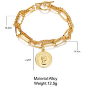 Regal Coin-Link Charm Bracelet