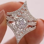 Radiant Crystal Ring with 925 Silver Plating