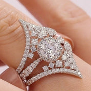 Radiant Crystal Ring with 925 Silver Plating