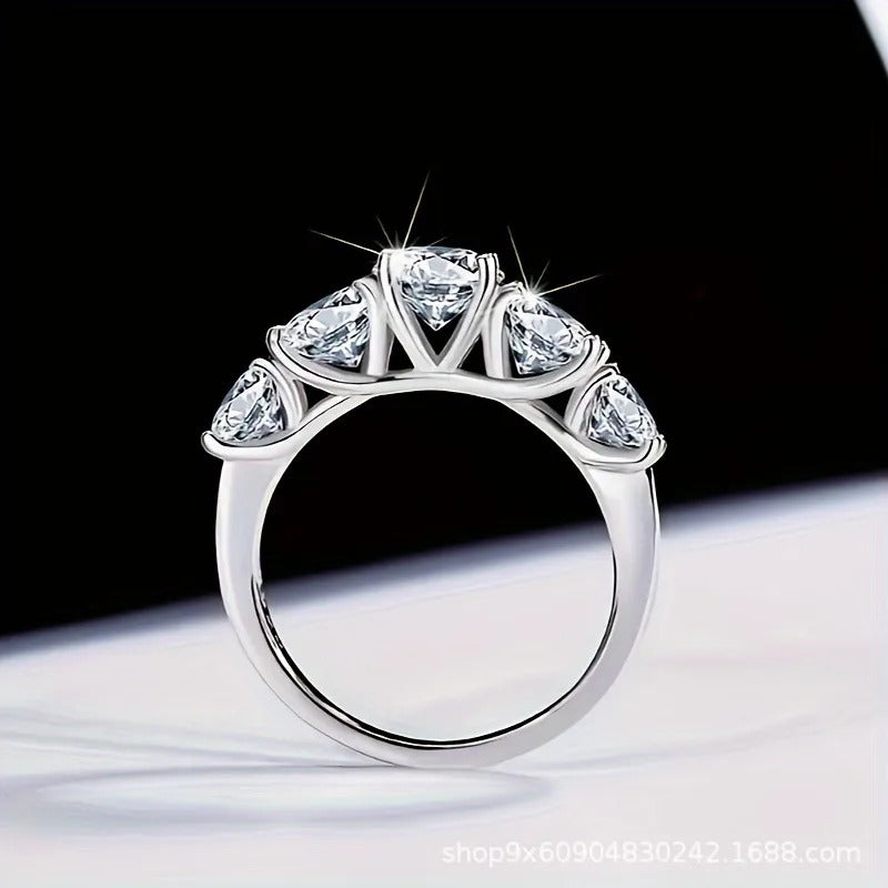 Lustrous Cascade Diamond Ring