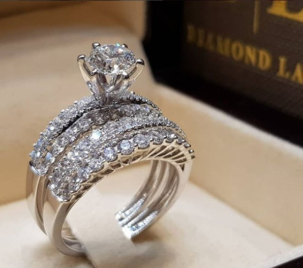 Dazzling Duo Set Ring