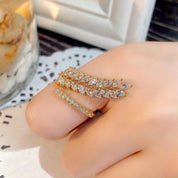 Golden Laurel Statement 18K Gold / 925 Silver Plated Adjustable Ring